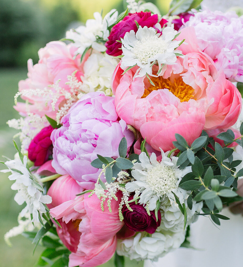 Pink peony bridal bouquet
