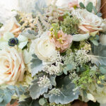 Rose, hydrangea, anemone and dusty miller bouquet